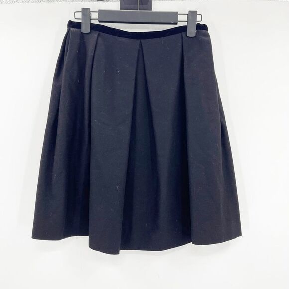 Erdem Women's Black Back Zip Mini Skater Skirt Size